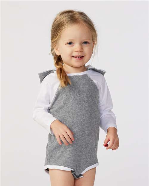 Infant Fine Jersey Long Sleeve Bodysuit with Ears – On Model
