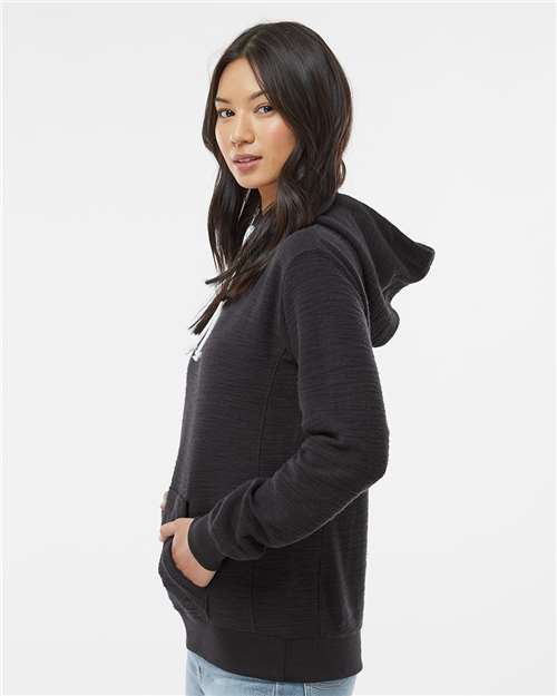 Women’s French Terry Sport Lace Scuba Hooded Sweatshirt – On Model – Side
