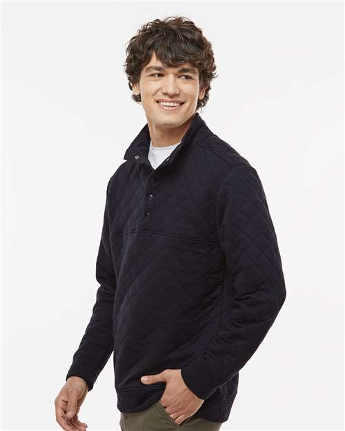 Men's Quilted Half-Snap Pullover – On Model – Side