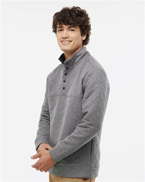 Men's Quilted Half-Snap Pullover – On Model – Side