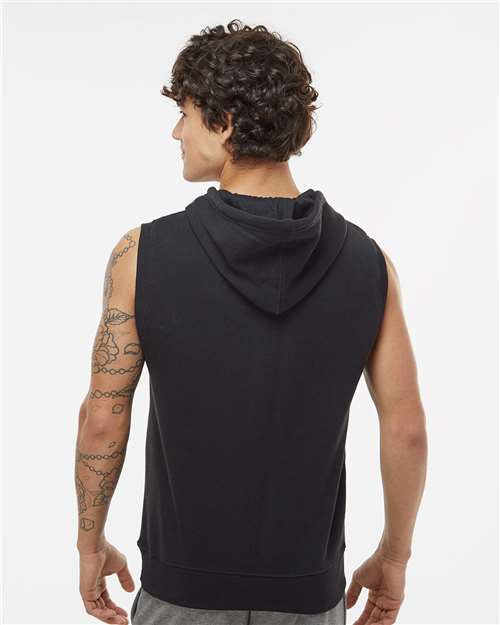 Men's Triblend Sleeveless Hooded Sweatshirt – On Model – Back