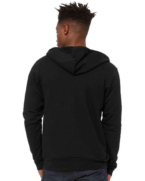 Unisex Sponge Fleece Full-Zip Hoodie Sweatshirt – On Model – Back