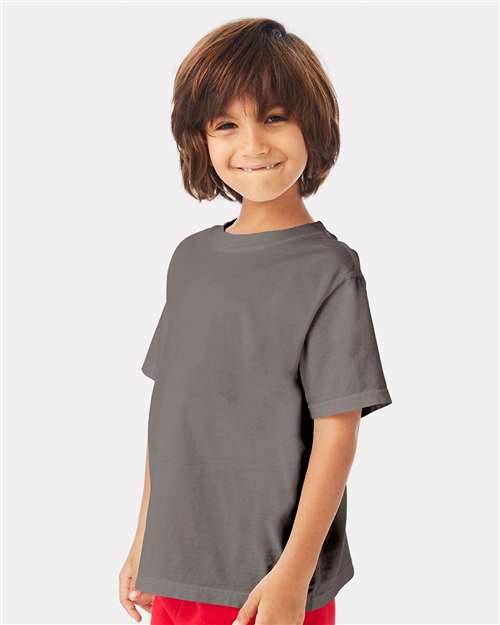 Youth Garment-Dyed T-Shirt – On Model – Side