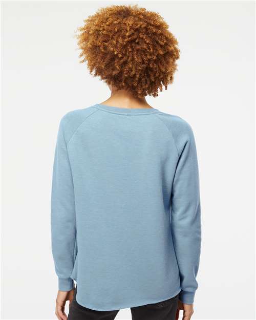 Women's California Wave Wash Crewneck Sweatshirt – On Model – Back