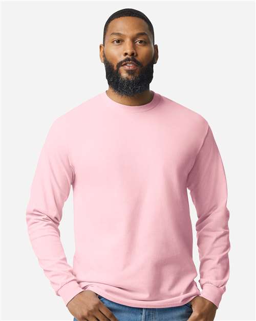 Unisex Heavy Cotton™ Long Sleeve T-Shirt in Light Pink