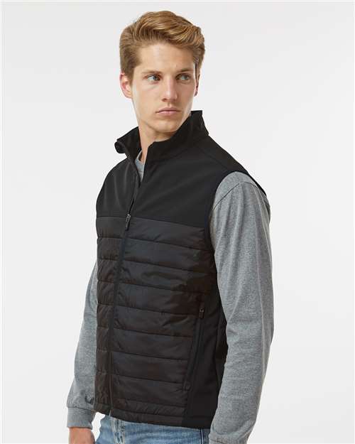 Men's Summit Soft Shell Puffer Vest – On Model – Side
