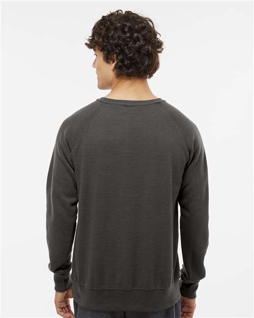Men's Ripple Fleece Raglan Crewneck Sweatshirt – On Model – Back