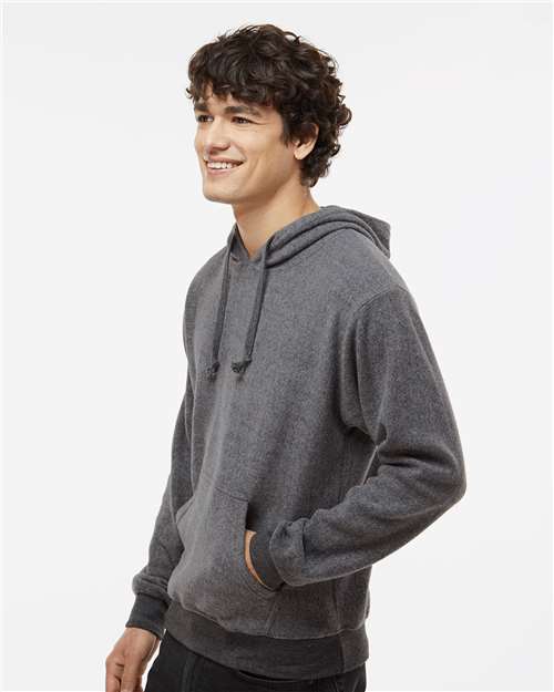 Men's Flip Side Fleece Hooded Sweatshirt – On Model – Side