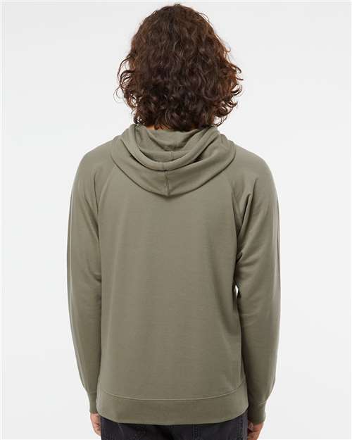 Unisex Icon Lightweight Loopback Terry Hooded Sweatshirt – On Model – Back