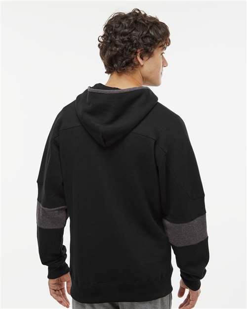 Men's Sport Lace Colorblocked Fleece Hooded Sweatshirt – On Model – Back