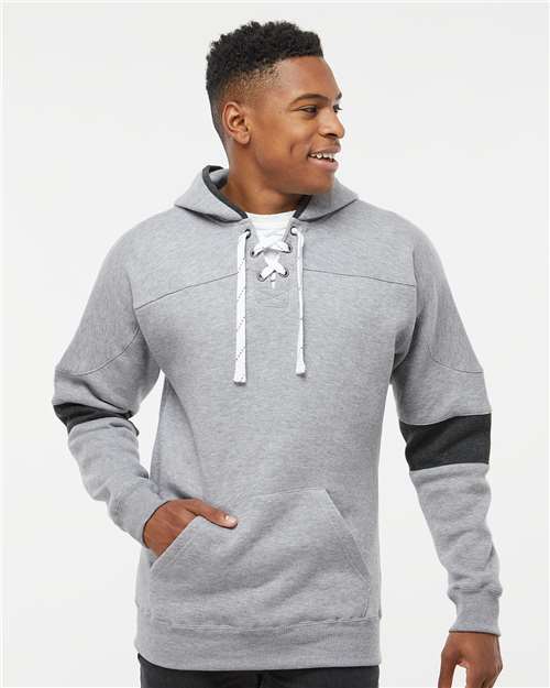 Men's Sport Lace Colorblocked Fleece Hooded Sweatshirt – On Model