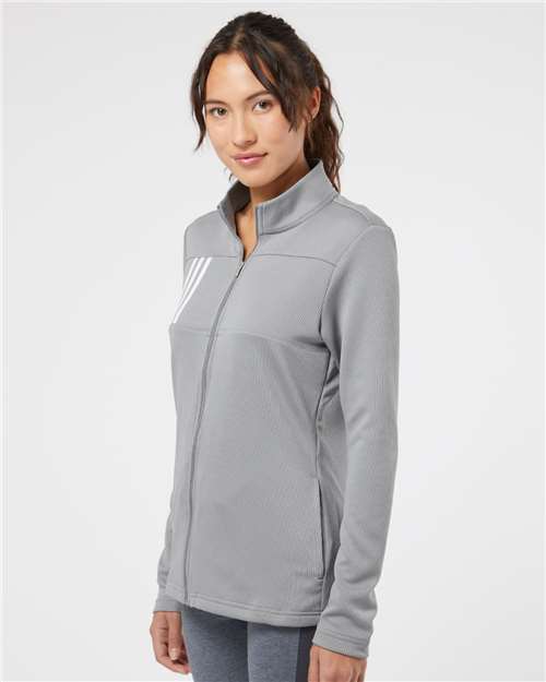 Women's 3-Stripes Double Knit Full-Zip Jacket – On Model – Side