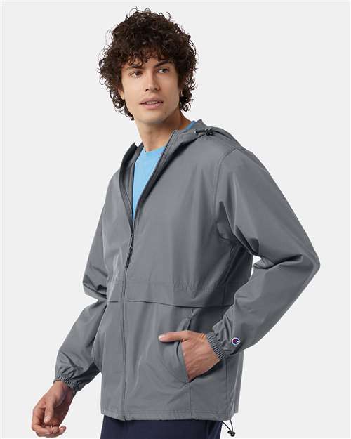 Unisex Full-Zip Anorak Jacket – On Model – Side