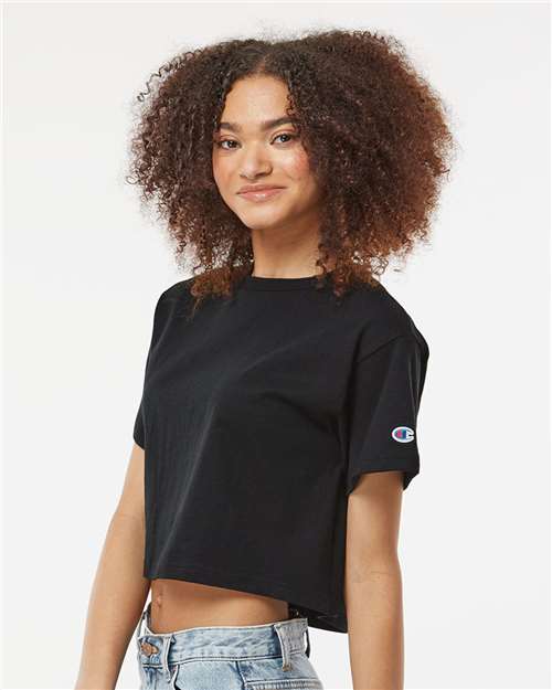 Women's Heritage Jersey Crop T-Shirt – On Model – Side