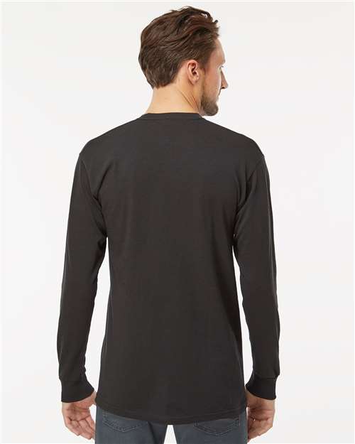 Unisex Gold Soft Touch Long Sleeve T-Shirt – On Model – Back