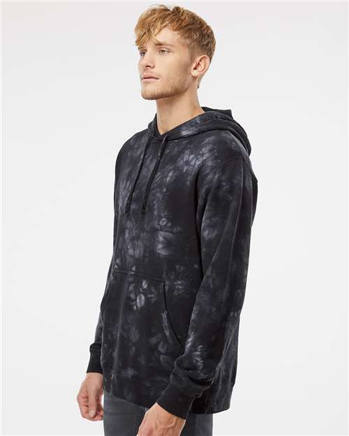 Unisex Midweight Tie-Dyed Hooded Sweatshirt – On Model – Side