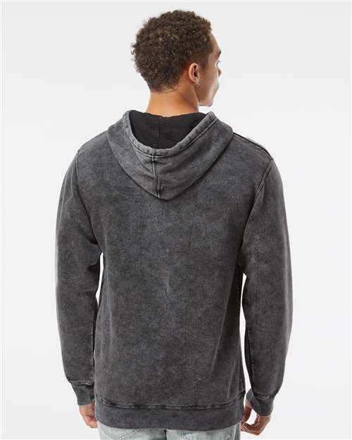 Unisex Midweight Mineral Wash Hooded Sweatshirt – On Model – Back