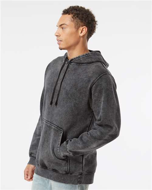 Unisex Midweight Mineral Wash Hooded Sweatshirt – On Model – Side