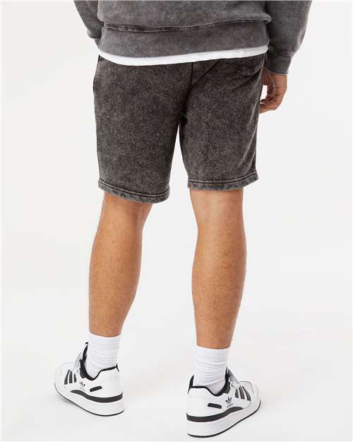 Unisex Mineral Wash Fleece Shorts – On Model – Back