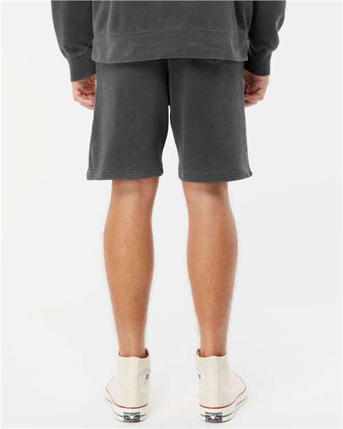 Unisex Pigment-Dyed Fleece Shorts – On Model – Back