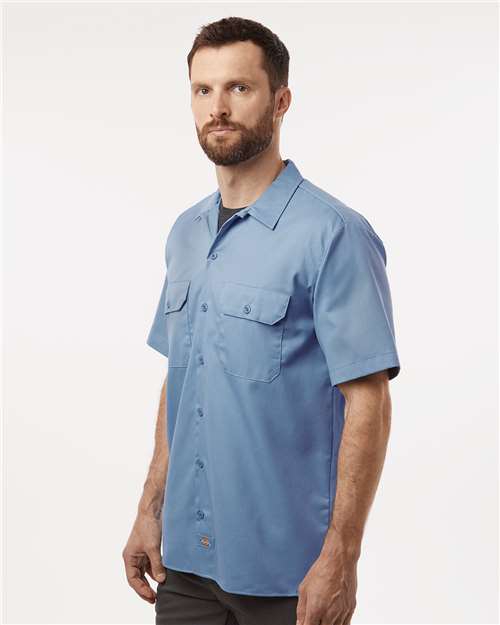 Men's Short Sleeve Work Shirt – On Model – Side
