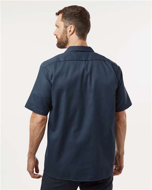 Men's Tall Short Sleeve Work Shirt – On Model – Back