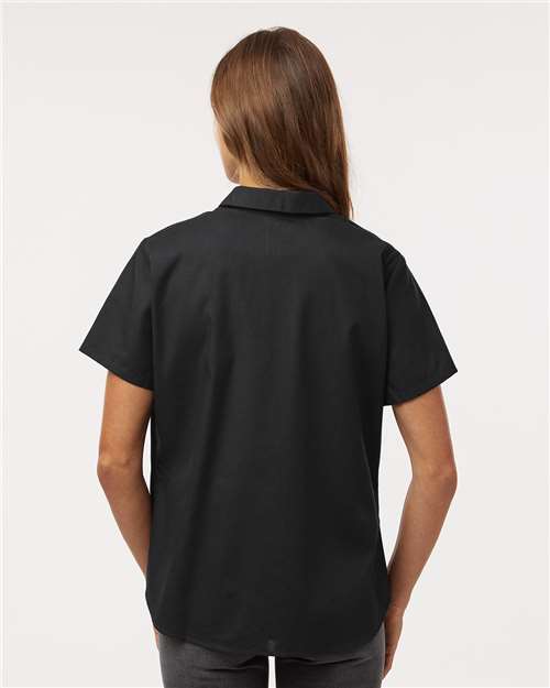 Women's Industrial Short Sleeve Work Shirt – On Model – Back