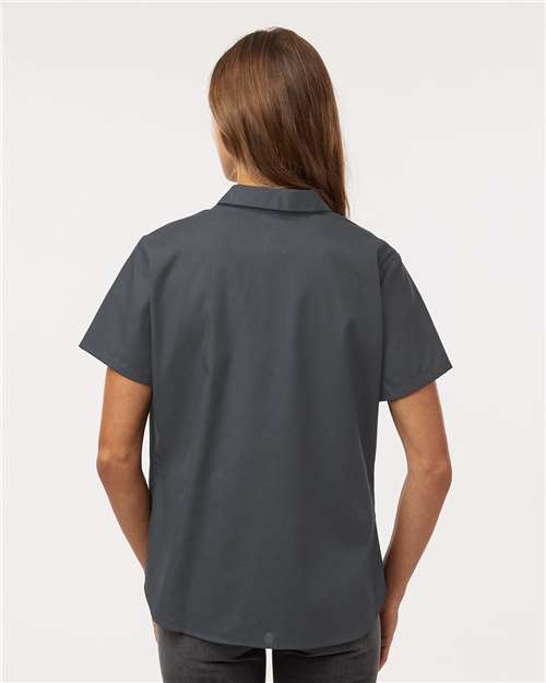 Women's Industrial Short Sleeve Work Shirt – On Model – Back
