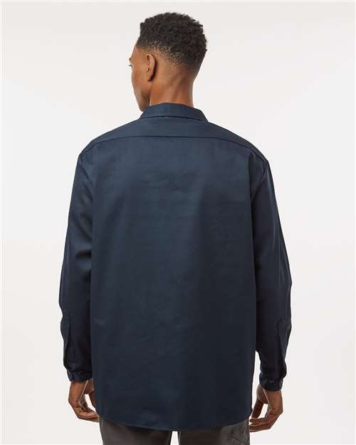 Men's Long Sleeve Work Shirt – On Model – Back