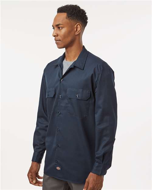 Men's Long Sleeve Work Shirt – On Model – Side