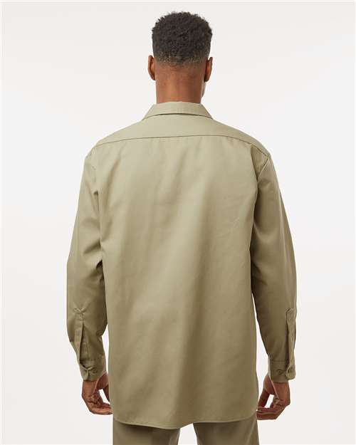 Men's Long Sleeve Work Shirt – On Model – Back