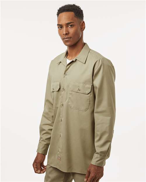 Men's Long Sleeve Work Shirt – On Model – Side