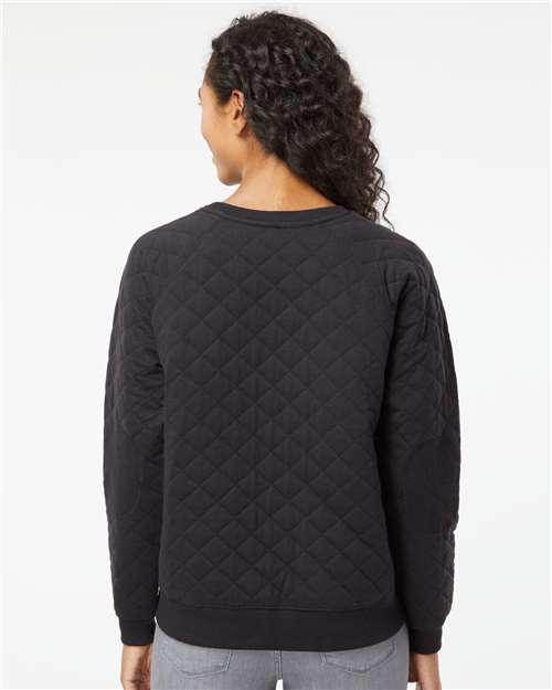 Women's Quilted Crewneck Pullover – On Model – Back