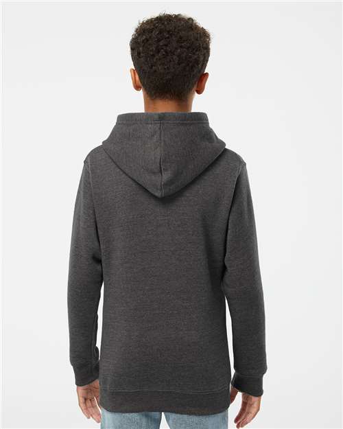 Youth Triblend Fleece Hooded Sweatshirt – On Model – Back