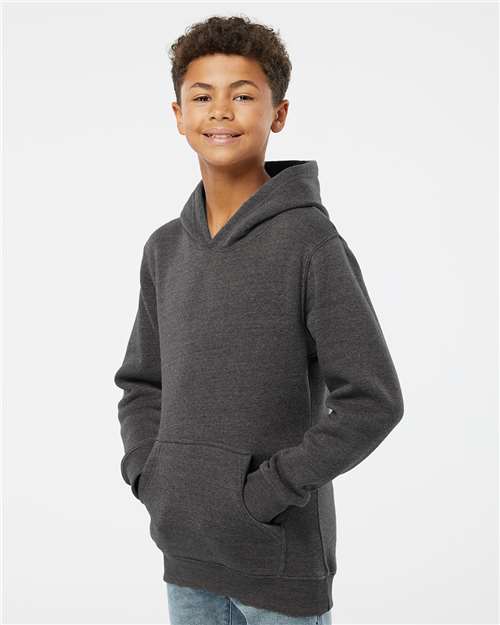 Youth Triblend Fleece Hooded Sweatshirt – On Model – Side
