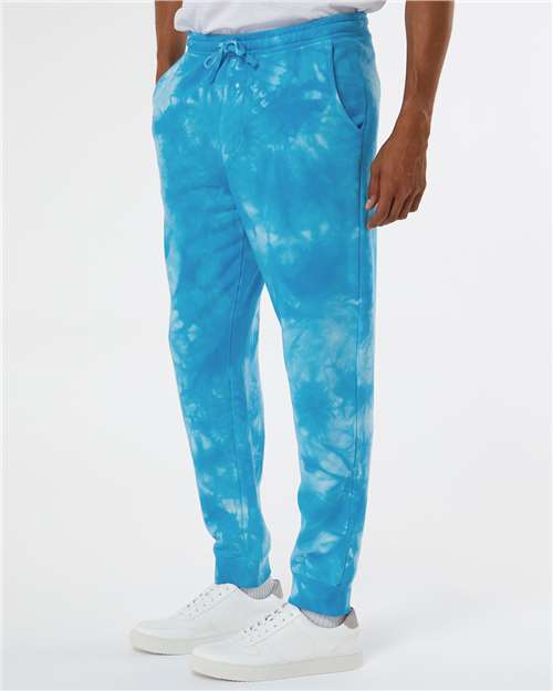 Unisex Tie-Dyed Fleece Sweatpants – On Model – Side