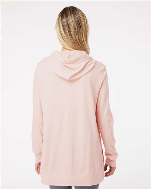 Women's Sueded Jersey Hooded Sweatshirt – On Model – Back