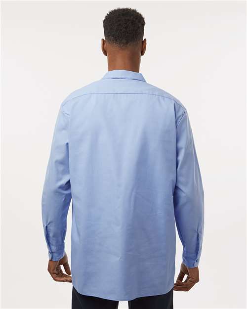 Men's Tall Industrial Long Sleeve Work Shirt – On Model – Back