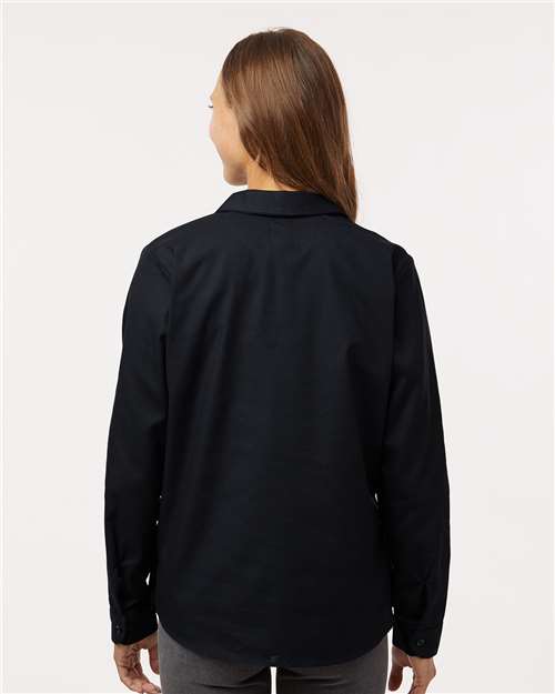 Women's Long Sleeve Industrial Work Shirt – On Model – Back
