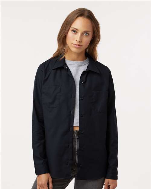 Women's Long Sleeve Industrial Work Shirt – On Model