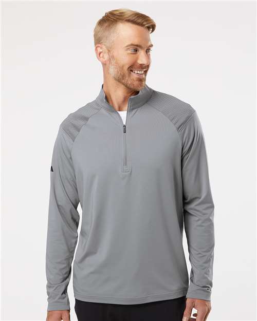 Men's Ultimate365 Lightweight Shoulder Stripe Quarter-Zip Pullover – On Model