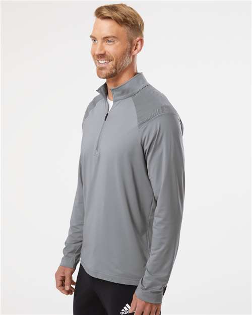 Men's Ultimate365 Lightweight Shoulder Stripe Quarter-Zip Pullover – On Model – Side