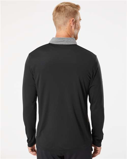 Men's Ultimate365 Heather Block Print Quarter-Zip Pullover – On Model – Back