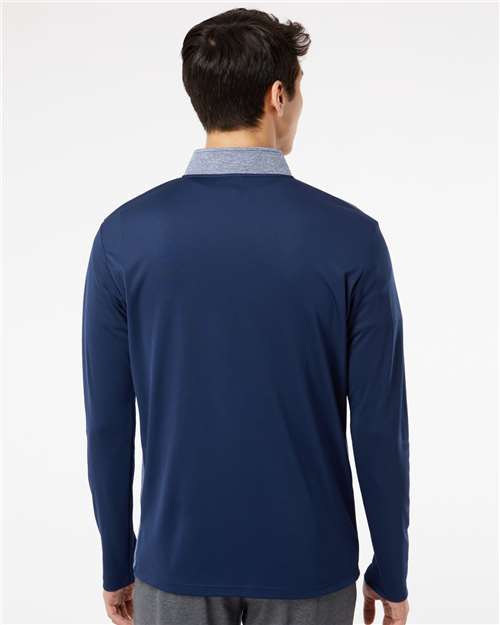 Men's Ultimate365 Heather Block Print Quarter-Zip Pullover – On Model – Back