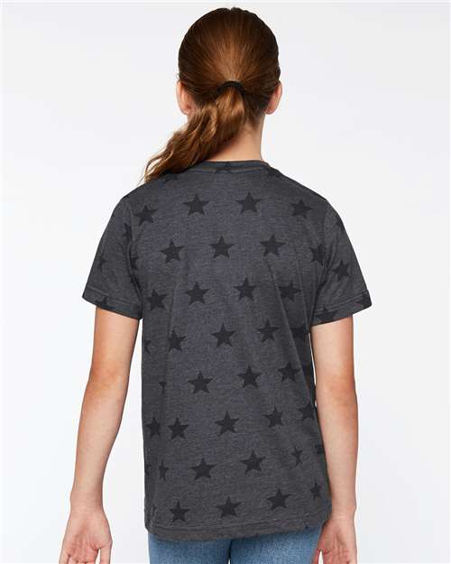Youth Star Print Tee – On Model – Back