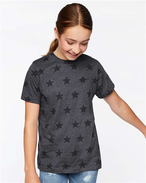 Youth Star Print Tee – On Model