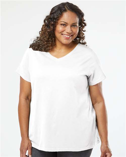 Women's Curvy Collection Fine Jersey V-Neck Tee