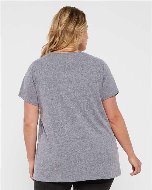 Women's Curvy Collection Fine Jersey Tee – On Model – Back