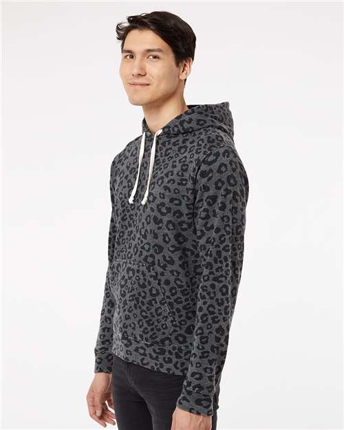 Men's Triblend Fleece Hooded Sweatshirt – On Model – Side
