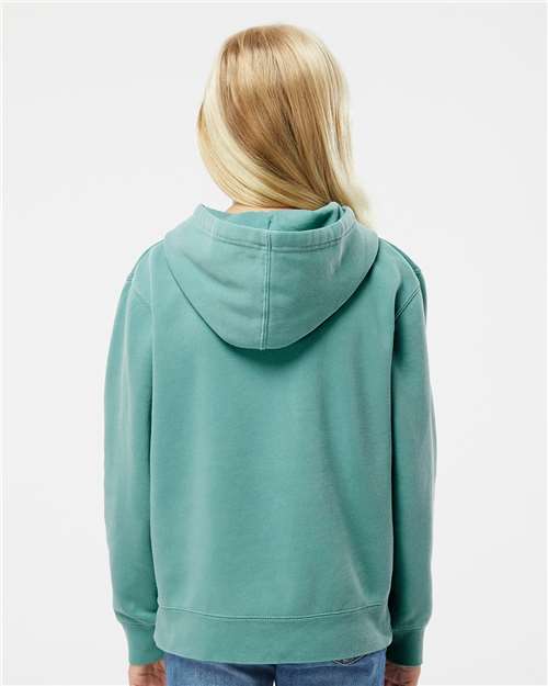 Youth Midweight Pigment-Dyed Hooded Sweatshirt – On Model – Back